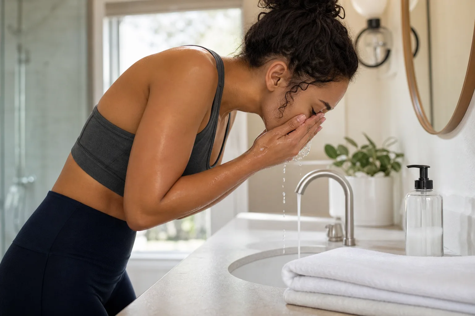 Editorial image supporting the section “Wash Acne-Prone Skin After Sweating: Use a Clear Baseline”